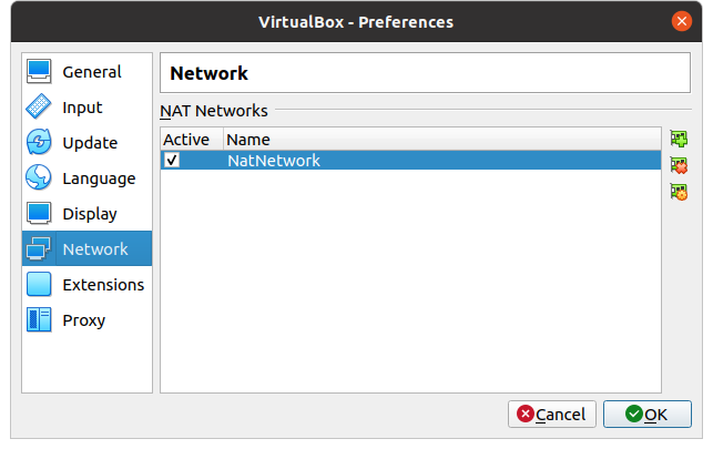 Create a NAT Network within VirtualBox Manager